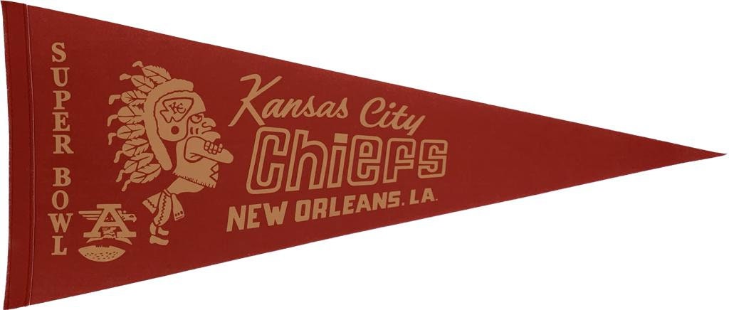 Kansas City Chiefs american football NFL gridiron pennants vaantje vlaggetje vlag fanion pennant flag fahne drapeaux vintage and new finds - Vintage SuperBowl