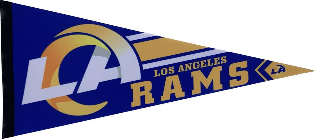Los Angeles Rams NFL old logo nfl pennants vaantje fanion pennant flag vintage classic rams pennant collectors old and new logo vintage flag - Rams helmet