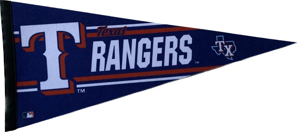 Texas Rangers MLB vintage 90s old logo mlb pennants vaantje baseball fanion pennant flag vintage classic rangers old 90s logo rare new tx - Stripes