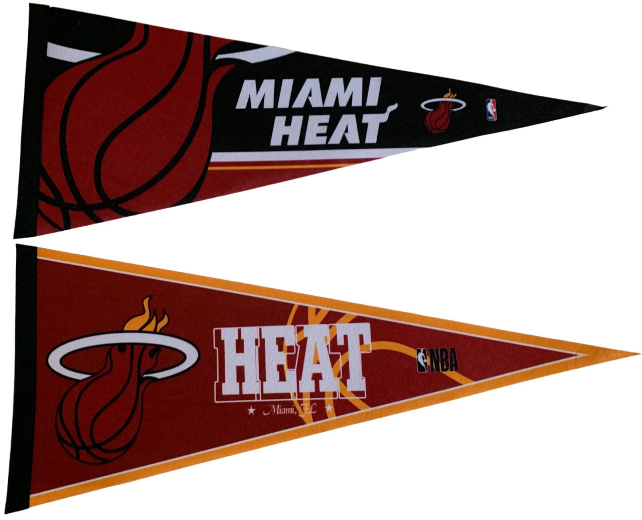 Miami Heat basketball nba ball pennants vaantje vlaggetje vlag vaantje fanion pennant flag drapeaux lebron james miami florida - Black