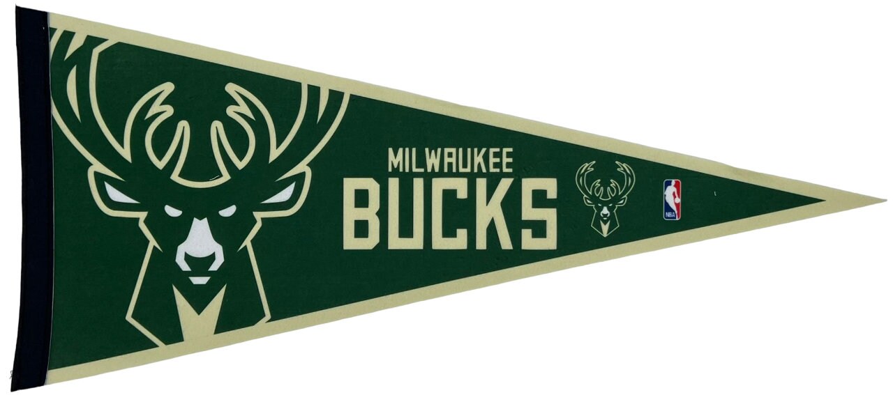 Milwaukee Bucks basketball nba ball pennants vaantje vlaggetje vlag vaantje fanion bucks pennant flag drapeaux basketbal - Gold