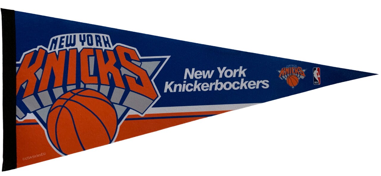 New York NY Knickerbockers basketball nba ball pennants vaantje vlaggetje vlag vaantje fanion pennant flag drapeaux fahne basket - White