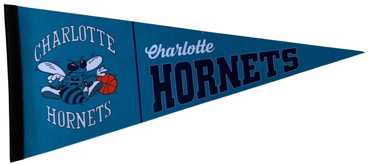 Charlotte Hornets basketball nba ball pennants vaantje vlaggetje vlag vaantje fanion pennant flag drapeaux fahne sport basketbal - Old Logo-Vintage