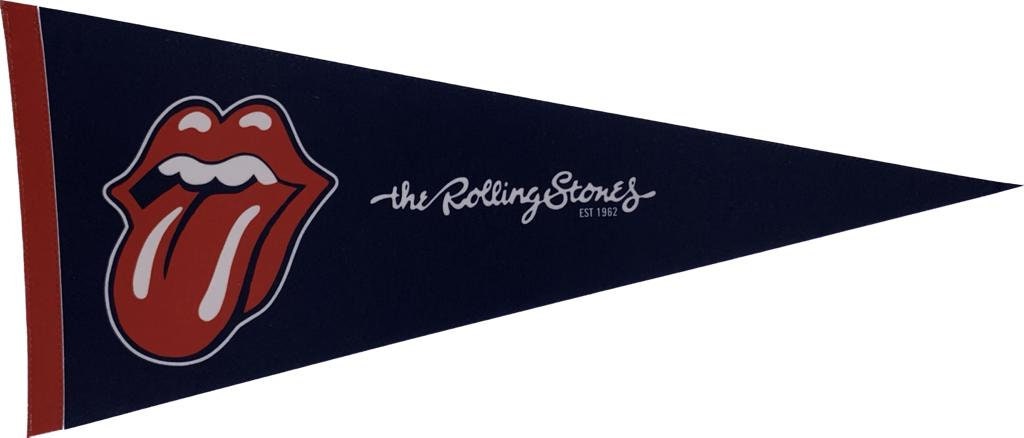 The Rolling Stones pennant Music collectibles vintage pennants vaantje vlag vaantje fanion pennant flag rock music finds wall decor stones - Black