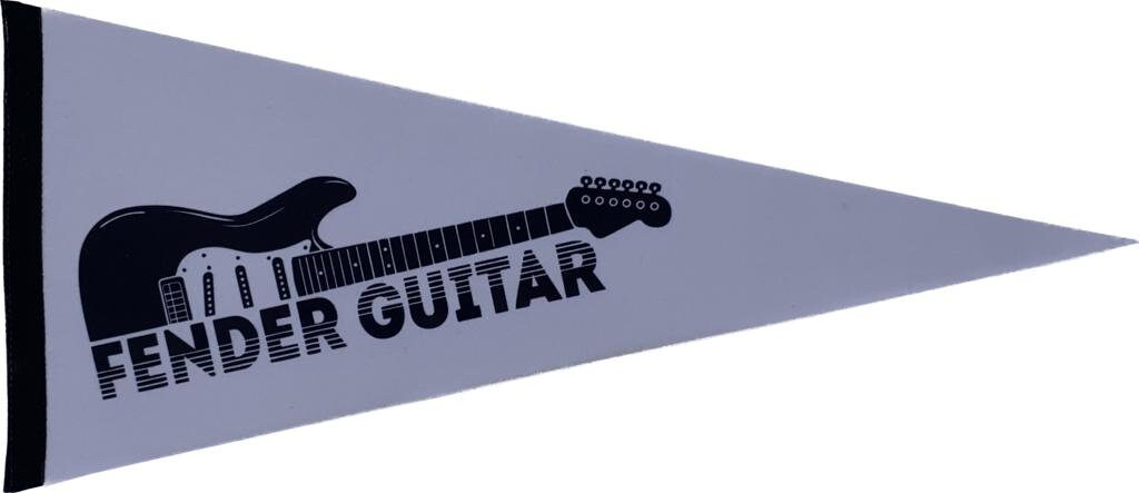 Fender Guitar pennant Music collectibles vintage pennants vaantje vlag vaantje fanion pennant flag rock music finds wall decor instrument - White