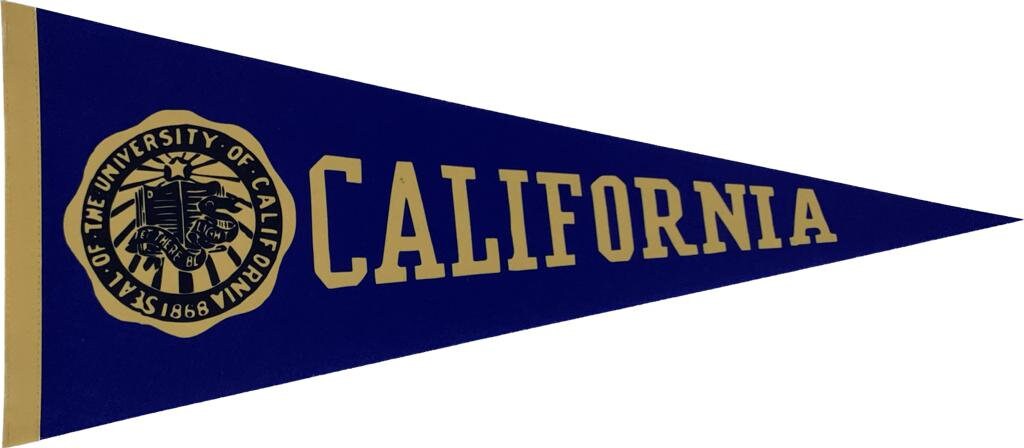 University of Berkeley california NCAA american football wimpels vaantje vlaggetje vlag fanion wimpel vlag drapeau ivy league cali UCB ca - Vintagelogo