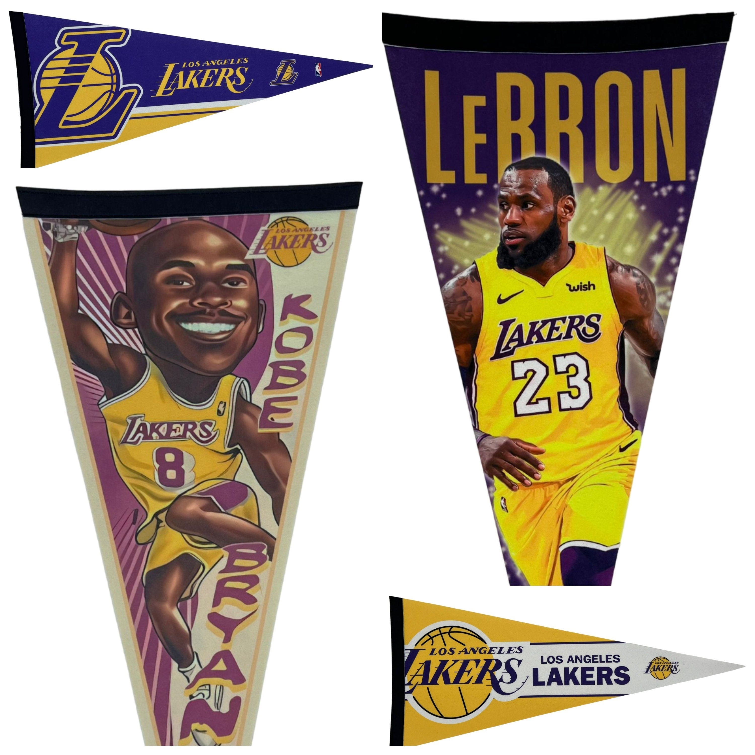 Los Angeles Lakers nba pennant basketball flag lebron james pennants vaantje lebron fanion kobe pennant flag LA Lakers kobe bryant flag LA - Yellow