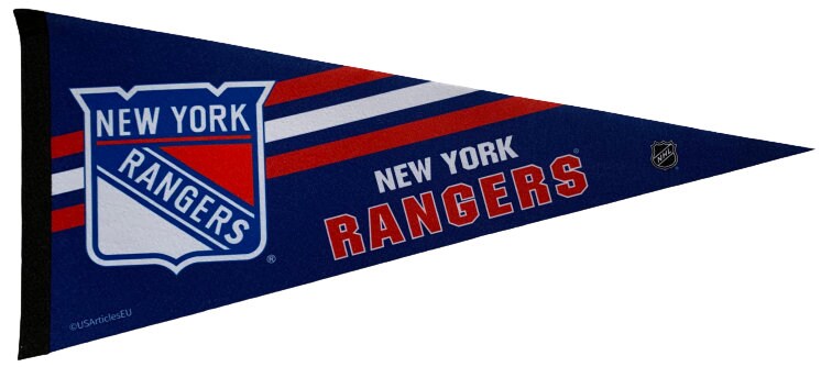 New York Rangers pennant NY flag NHL pennants vaantje vlaggetje fanion ice hockey flag ijshockey usa ice hockey pennant new york hockey flag - Goalie pennant