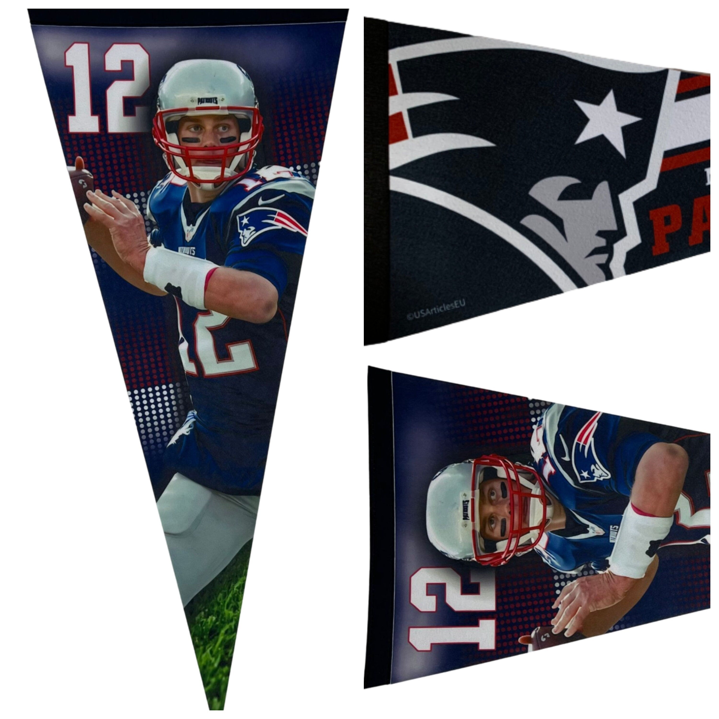 New England Patriots pennant Tom Brady flag american football gridiron nfl pennants vlaggetje vlag vaantje fanion pats pennant pats flag usa - Logo
