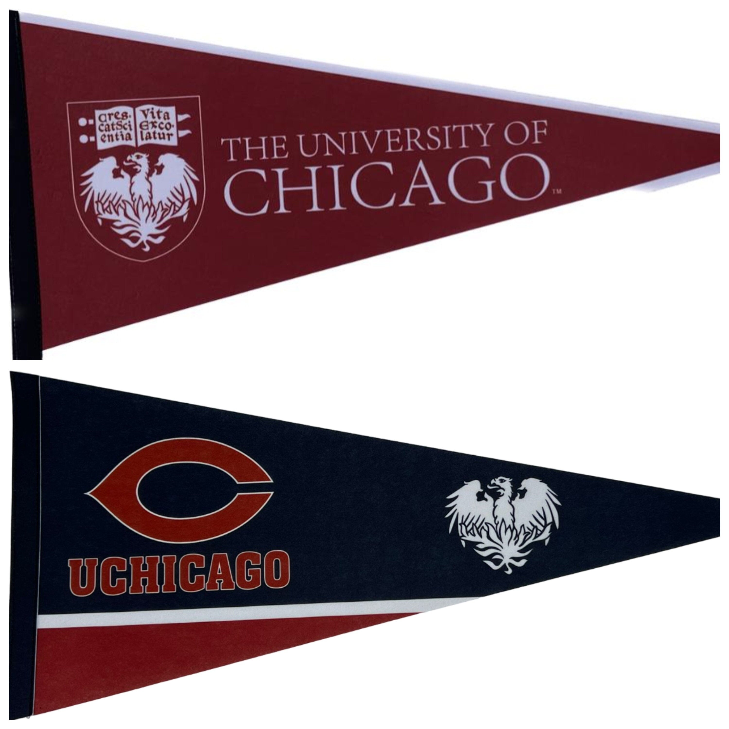 University of Chicago pennants vaantje vlaggetje vlag fanion pennant flag fahne drapeau uni gift chicago gift illinios flag gift uchicago - Logo