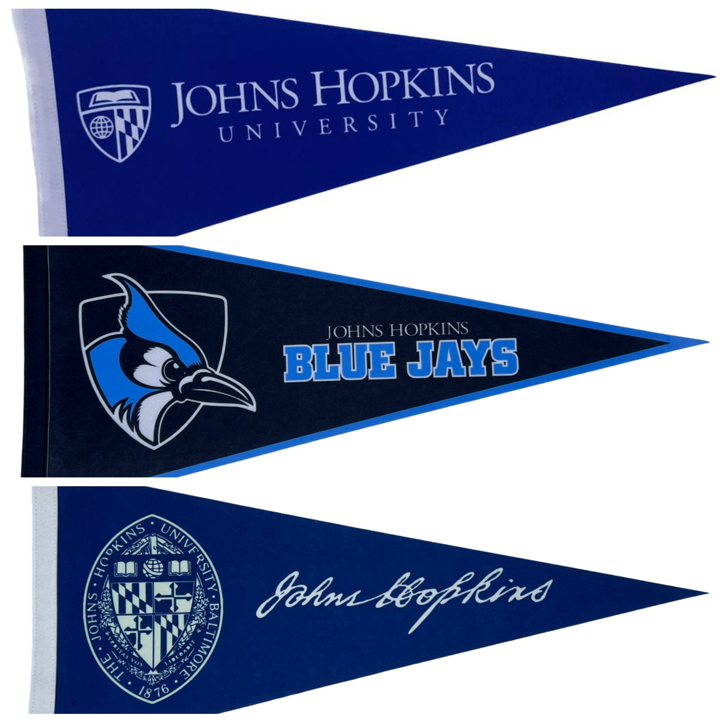 John Hopkins University wimpels vaantje vlaggetje vlag fanion wimpel vlag fahne drapeau john hopkins gift uni hopkins vlag - Cursive