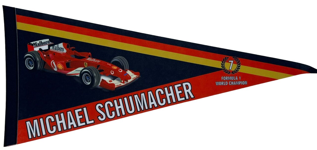 Michael Schumacher Ferrari F1 GP Formula 1 car wimpels schumi vaantje germany schumacher vlag fanion schumacher wimpel ferrari gift ferrari - REdlogo