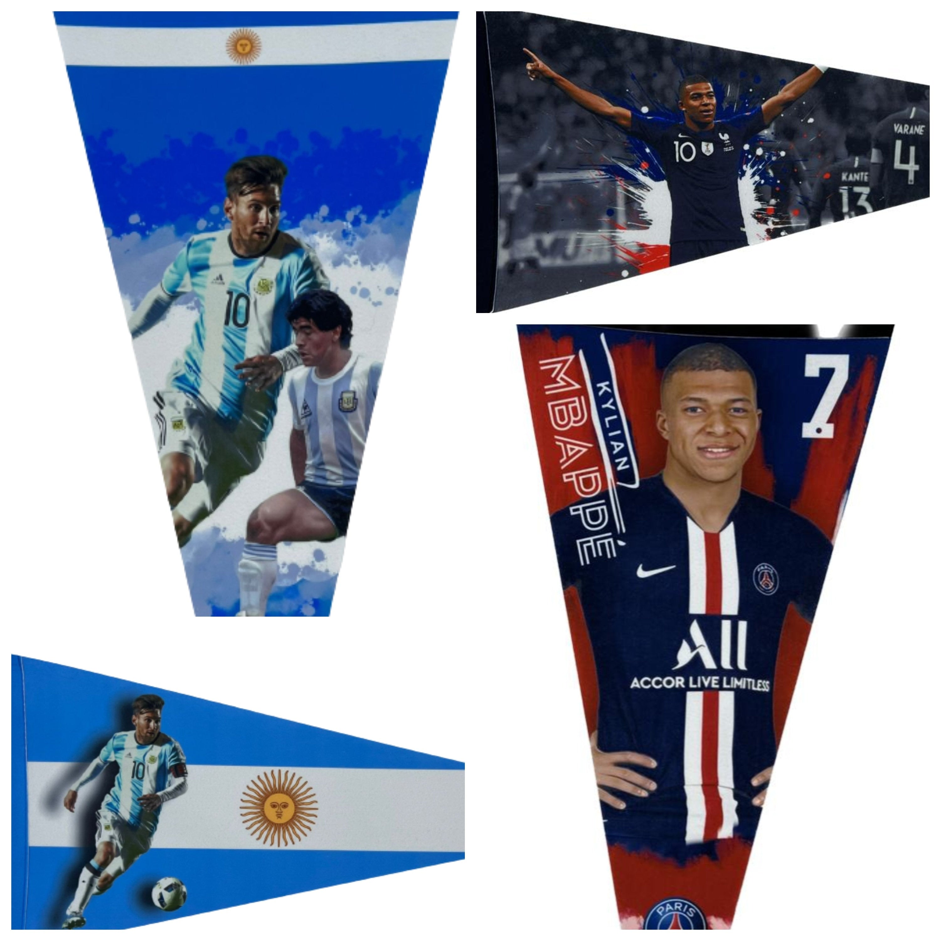 Legendary soccer player pennant mbappe flag messi pennant mbappe gift france football flag mbappe kylian lionel messi flag argentina world - Mbappe france