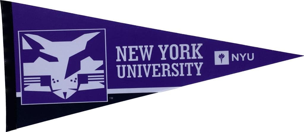 NYU New York University uni NCAA american football pennants vaantje vlaggetje vlag fanion pennant flag fahne drapeau university ny new york - NYU purple