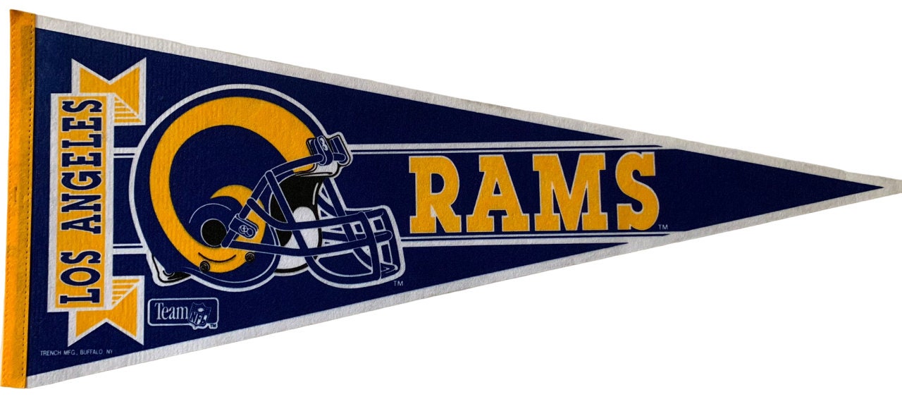 Los Angeles Rams NFL vintage collector old logo nfl pennants vaantje vlaggetje vaantje fanion pennant flag vintage classic rams collectors - Rams oldLogo