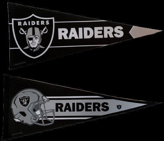 Oakland Raiders Las Vegas Raiders american football gridiron nfl pennants vaantje vlaggetje vlag vaantje fanion pennant flag nwa - Black