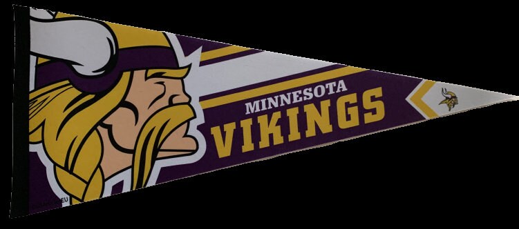 Minnesota Vikings american football gridiron nfl pennants vaantje vlaggetje vlag vaantje fanion pennant flag old vintage boat us - Purple