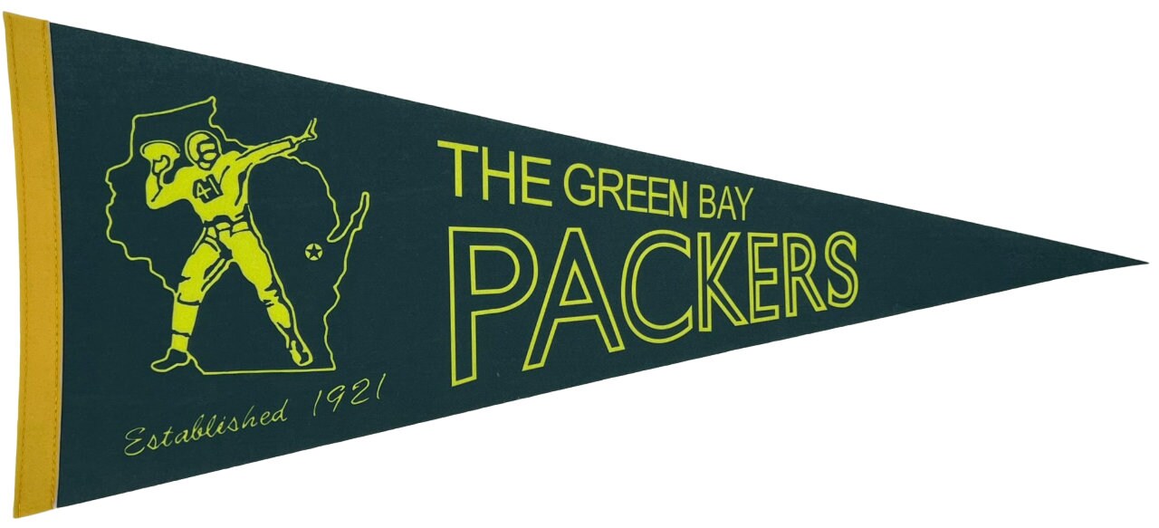 Green Bay Packers pennant american football flag gridiron nfl pennants vaantje vlaggetje vlag sportvaantje fanion aaron rodgers packers nfl - Black