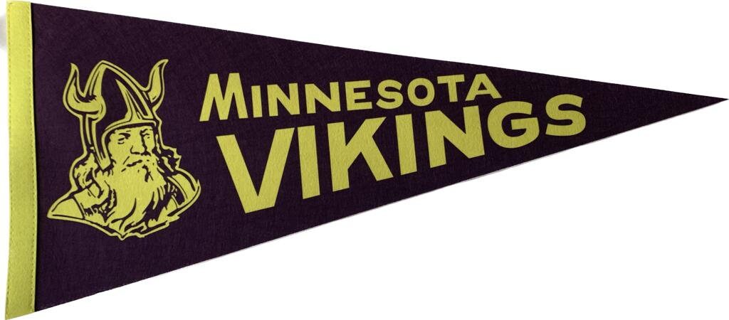 Minnesota Vikings american football gridiron nfl pennants vaantje vlaggetje vlag vaantje fanion pennant flag old vintage boat us - Viking face