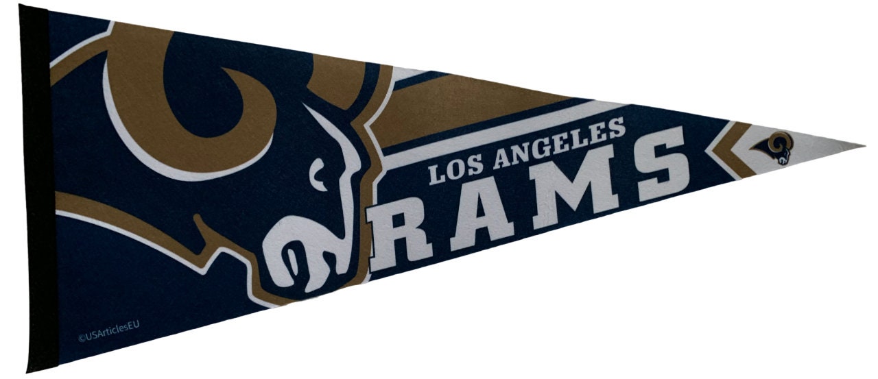 Los Angeles Rams NFL vintage collector old logo nfl pennants vaantje vlaggetje vaantje fanion pennant flag vintage classic rams collectors - Vintage 90s