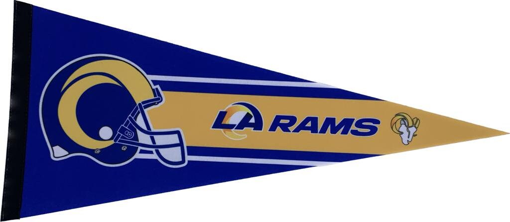 Los Angeles Rams NFL old logo nfl pennants vaantje fanion pennant flag vintage classic rams pennant collectors old and new logo vintage flag - Rams helmet