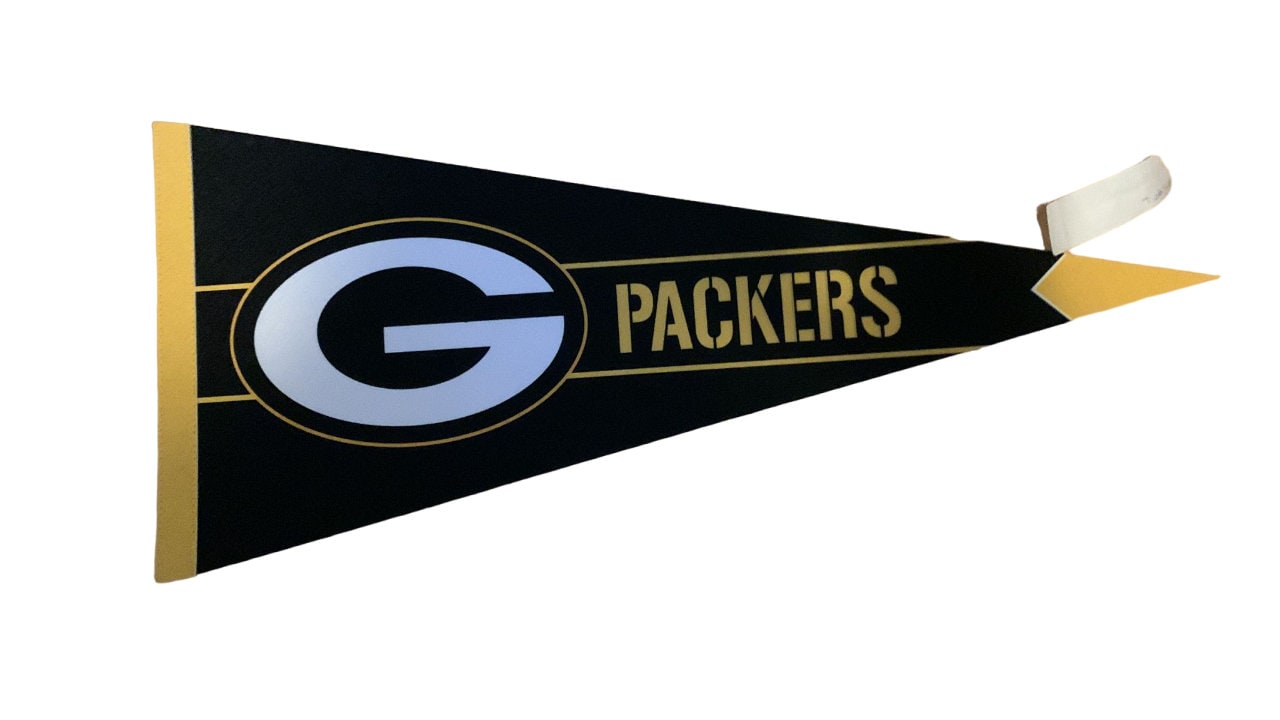 Green Bay Packers pennant american football flag gridiron nfl pennants vaantje vlaggetje vlag sportvaantje fanion aaron rodgers packers nfl - Black