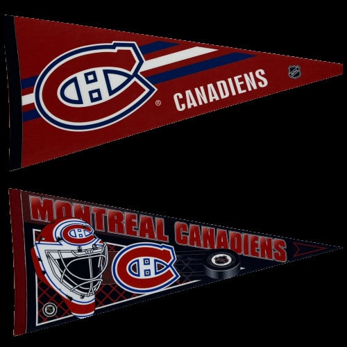 Montreal Canadiens pennant nhl pennants vaantje vlaggetje fanion flag ice hockey flag ijshockey ice canada hockey souvenir wall decor ca - Goalie pennant