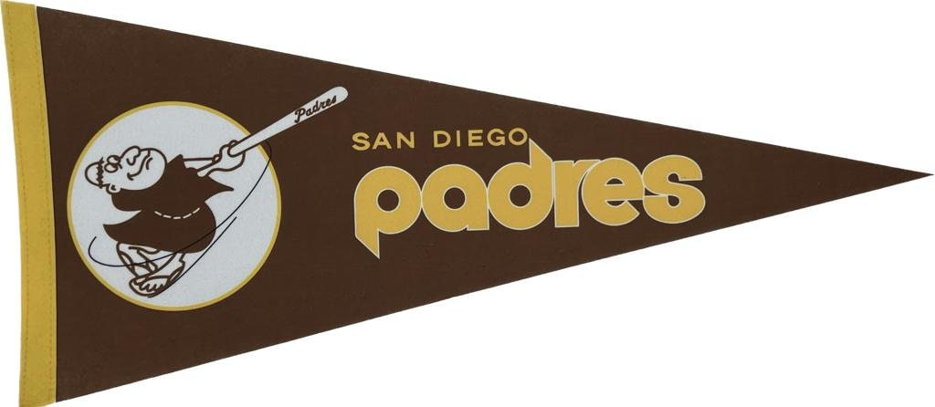 San Diego Padres mlb pennant sd padres pennant vaantje vlaggetje vlag fanion flag baseball basebal honkbal california mlb padres vintage - Vintage2