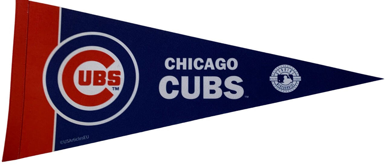 Chicago Cubs mlb pennants vaantje vlaggetje vlag vaantje fanion pennant flag baseball honkbal basebal al capone usa sports - Blue