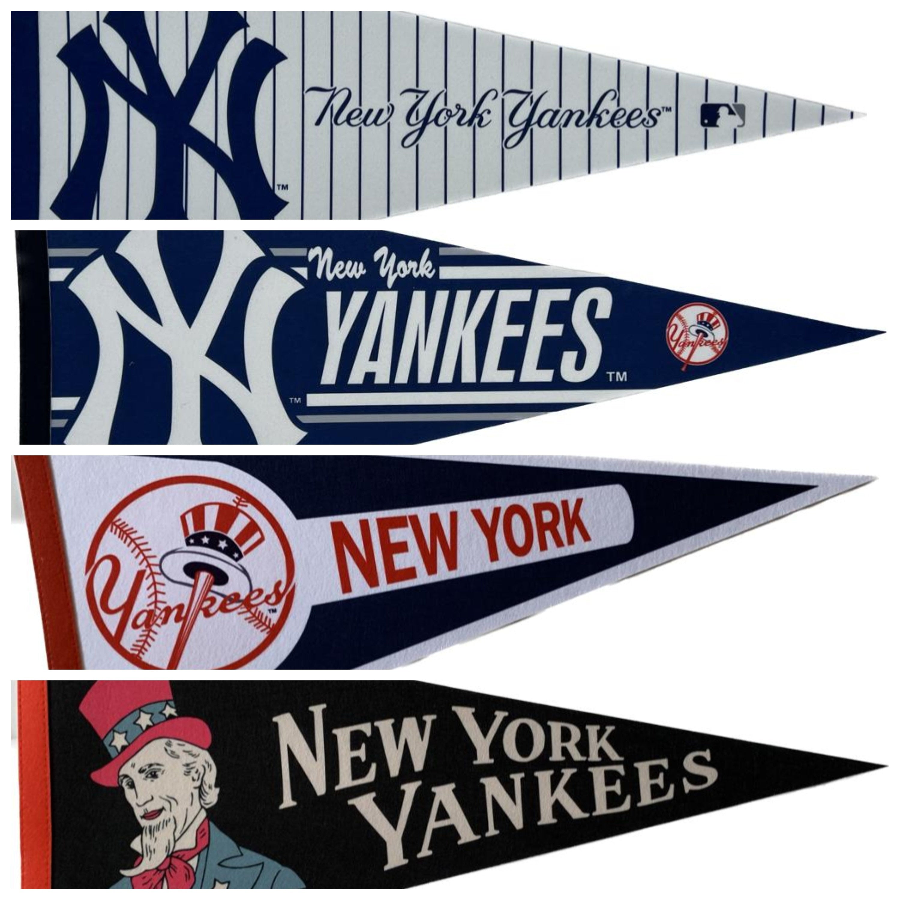 New York Yankees mlb pennants vaantje vlaggetje vlag vaantje fanion pennant flag honkbal baseball ny newyork basebal honkbal bal - VintageBlack
