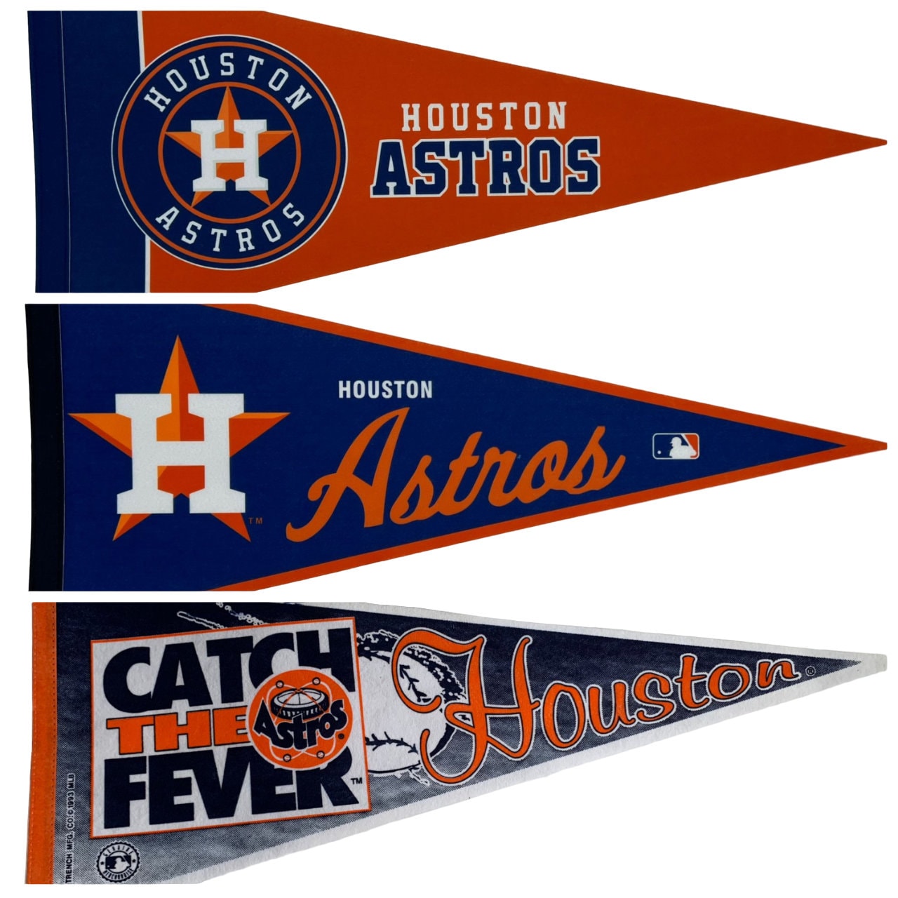Houston Astros mlb pennants vaantje vlaggetje vlag vaantje fanion pennant flag honkbal baseball ball fahne texas state baseball - Vintage