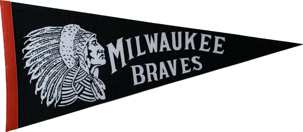 Milwaukee Brewers MLB vintage 90s old logo mlb pennants vaantje baseball fanion pennant flag vintage classic brewer old 90s logo milw braves - Catch the fever