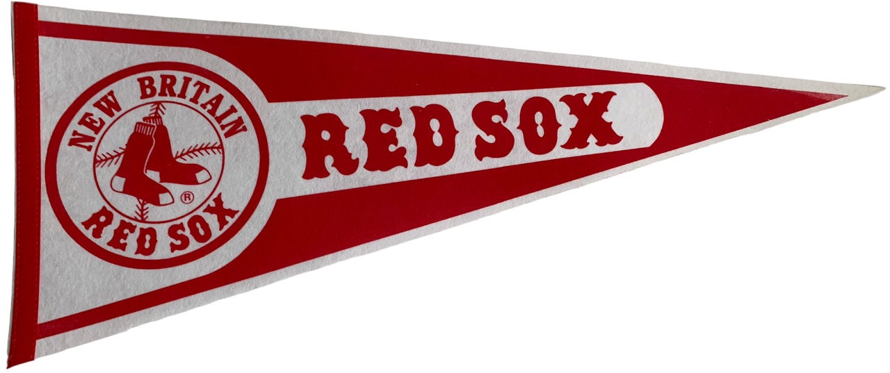 Boston Red Sox Boston Braves rare MLB pennants vaantje vlag fanion pennant flag baseball honkbal usa massachusetts vintage ball - Blue