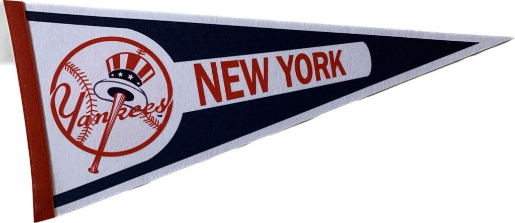 New York Yankees mlb pennants vaantje vlaggetje vlag vaantje fanion pennant flag honkbal baseball ny newyork basebal honkbal bal - plate stripes