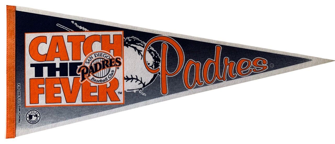 San Diego Padres mlb pennant sd padres pennant vaantje vlaggetje vlag fanion flag baseball basebal honkbal california mlb padres vintage - Vintage2