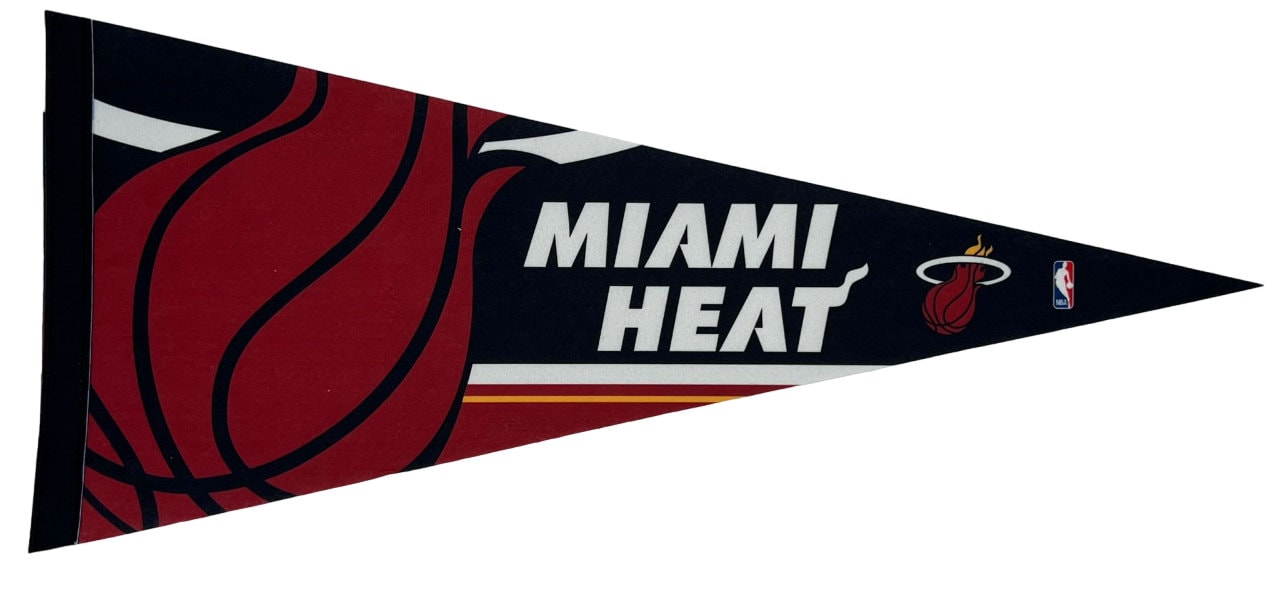 Miami Heat basketball nba ball pennants vaantje vlaggetje vlag vaantje fanion pennant flag drapeaux lebron james miami florida - Black