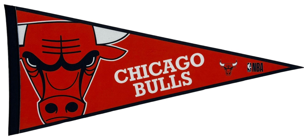 Chicago Bulls nba pennants vaantje vintage 90s vlag vaantje fanion pennant flag basketball michael jordan usa 23 pippen rodman - Michael Jordan