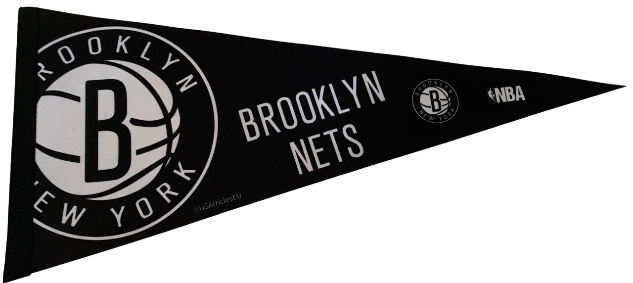 Brooklyn Nets basketball nba ball pennants vaantje vlaggetje vlag vaantje fanion pennant flag drapeaux ny new york basketbal - Black