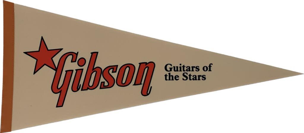 Gibson Guitars Music collectibles vintage pennants vaantje vlaggetje vlag vaantje fanion pennant flag rock music finds wall decor instrument - Blue