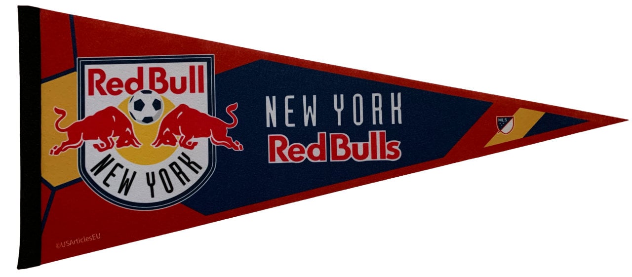 New York Redbulls pennant NY flag mls pennants vlaggetje vlag sportvaantje fanion flag usa soccer football america red bull - Vintage