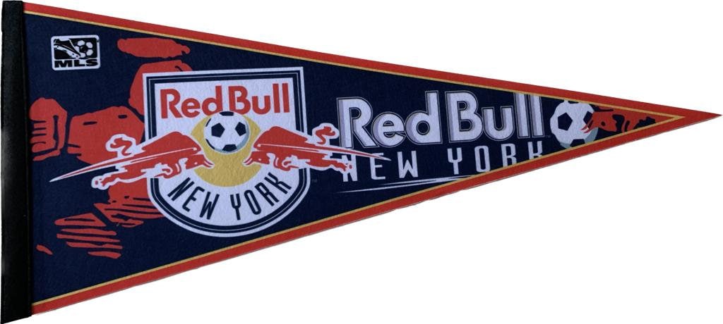 New York Redbulls pennant NY flag mls pennants vlaggetje vlag sportvaantje fanion flag usa soccer football america red bull - Vintage