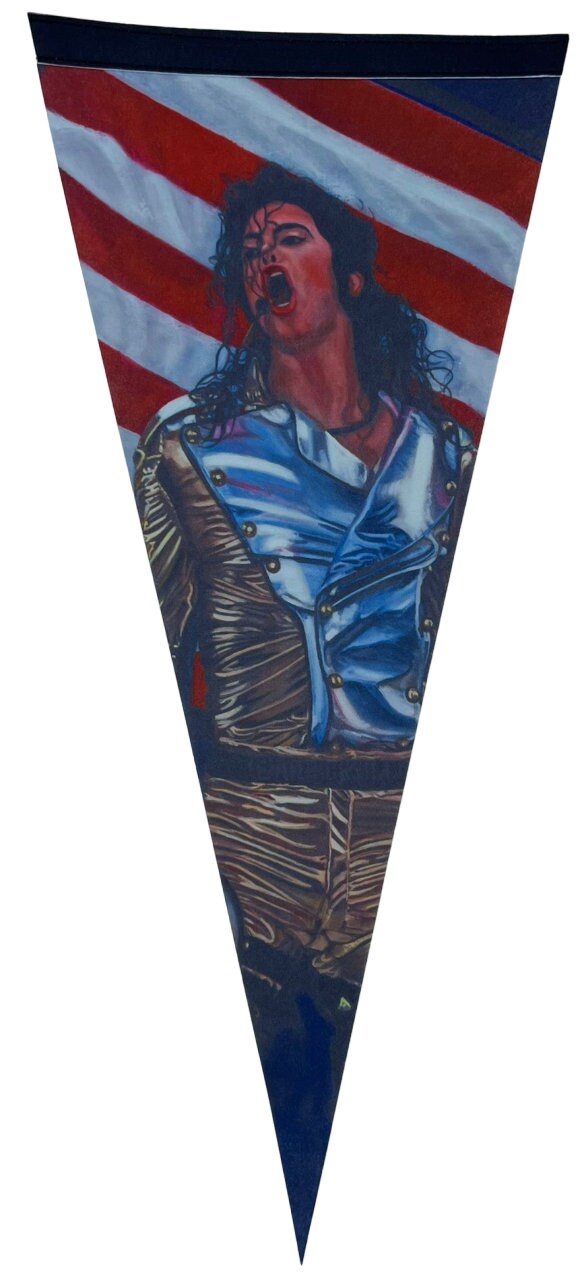 Michael Jackson Music collectibles vintage MJ pennants jackson five vaantje MJ vlag  pennant flag jackson 5 wall decor mj gift jackson gift - MJ flag