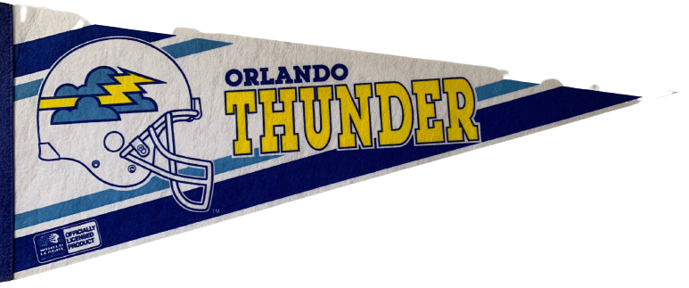 Orlando Thunder NFL vintage collector old logo nfl pennants vaantje vlaggetje vaantje fanion pennant flag vintage classic thunder collectors