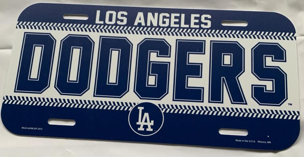 Los Angeles Dodgers LA MLB Baseball USA metal plate license plate Vintage gift sports displays arts and crafts projects honkbal ball