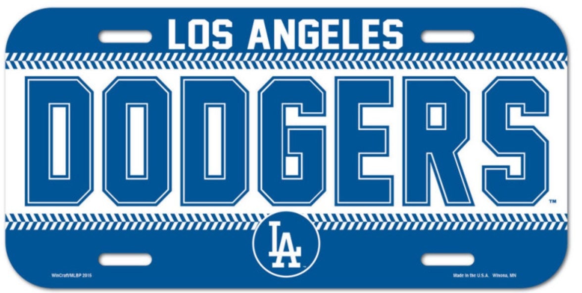 Los Angeles Dodgers LA MLB Baseball USA metal plate license plate Vintage gift sports displays arts and crafts projects honkbal ball