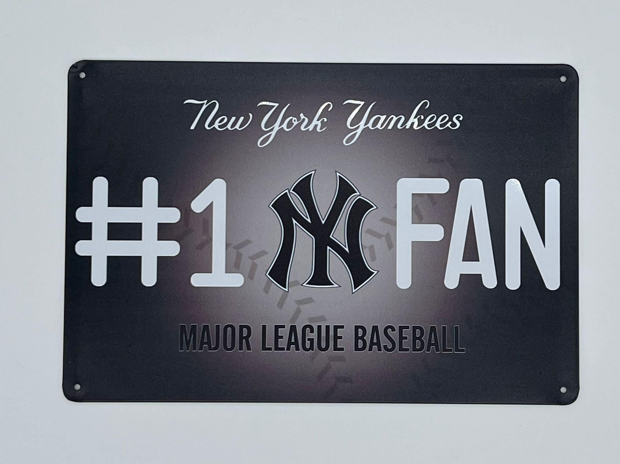New York Yankees NY Baseball USA metal plate license plate Vintage gift sports displays arts and crafts projects honkbal ball license plate