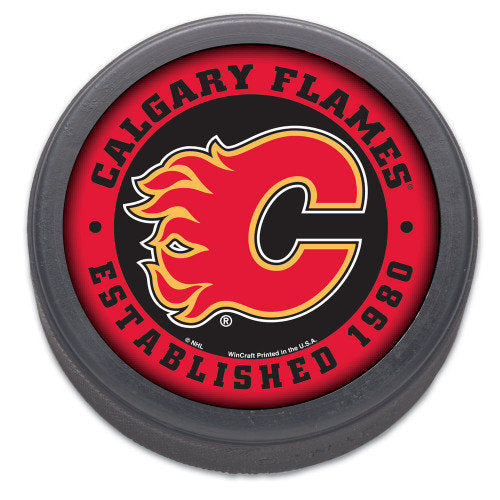 calgary flames- ijshockey puck - nhl Puck - nhl- flames ijshockey - nhl collectible - wincraft official nhl calgary puck 8 * 3 cm - canada
