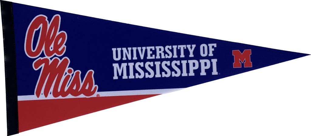 Ole Miss University Mississippi uni NCAA american football pennants vaantje vlaggetje vlag fanion pennant flag fahne drapeau university miss