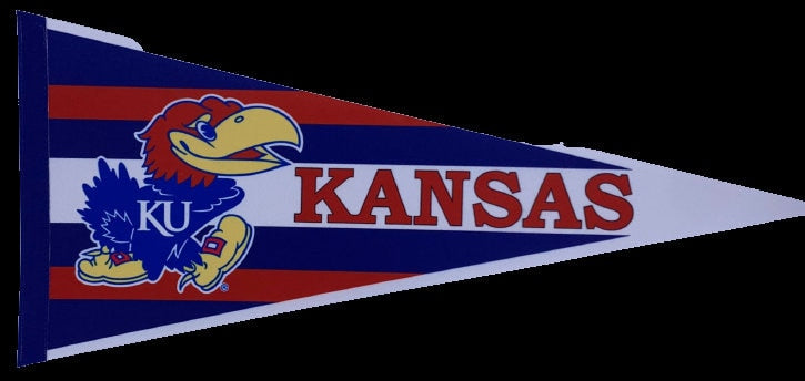 Kansas Uni KU University american football ncaa pennants vaantje vlaggetje vlag fanion pennant flag fahne university kansas 90s vintage