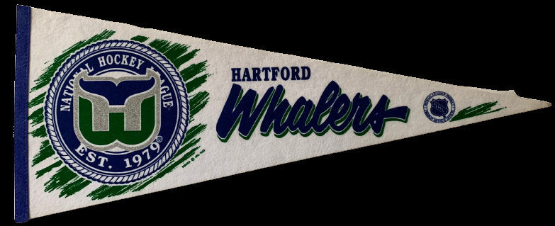 Hartford Whalers pennant vintage nhl flag pennants vaantje vlaggetje fanion ice hockey flag ijshockey ice hockey pennant canada hockey flag